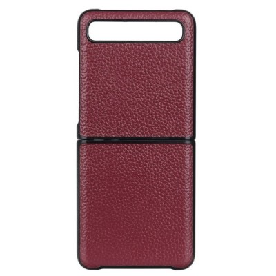 Samsung Galaxy Z Flip (F700) Deluxe Leather bordo odinis dėklas - nugarėlė | Priedai.lt