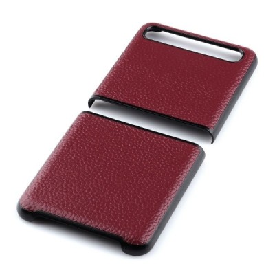 Samsung Galaxy Z Flip (F700) Deluxe Leather bordo odinis dėklas - nugarėlė | Priedai.lt