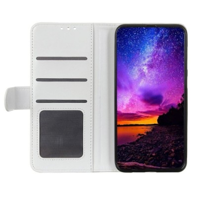 Huawei Honor 20 Pro atverčiamas baltas odinis dėklas, knygutė - piniginė | Priedai.lt