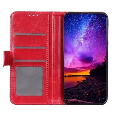 Huawei Honor 20 Pro atverčiamas raudonas odinis dėklas, knygutė - piniginė | Priedai.lt