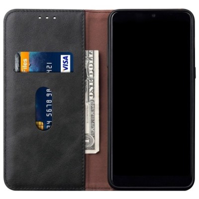 Deluxe atverčiamas juodas odinis Huawei P40 Pro+ dėklas - knygutė | Priedai.lt