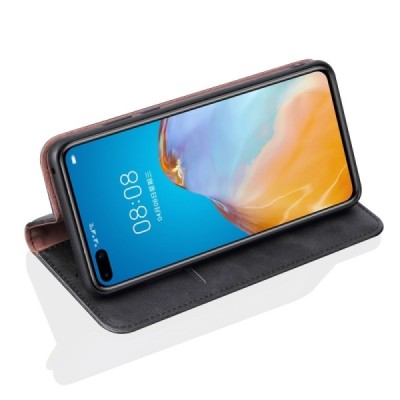 Deluxe atverčiamas juodas odinis Huawei P40 Pro+ dėklas - knygutė | Priedai.lt