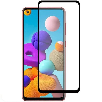Samsung Galaxy A21s (A217) „Rurihai“ 9H Tempered Glass sustiprintos apsaugos juodas pilnai dengiantis apsauginis ekrano stiklas