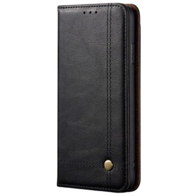 Deluxe atverčiamas juodas odinis Xiaomi Mi Note 10 Lite dėklas - knygutė | Priedai.lt