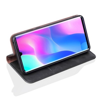 Deluxe atverčiamas juodas odinis Xiaomi Mi Note 10 Lite dėklas - knygutė | Priedai.lt