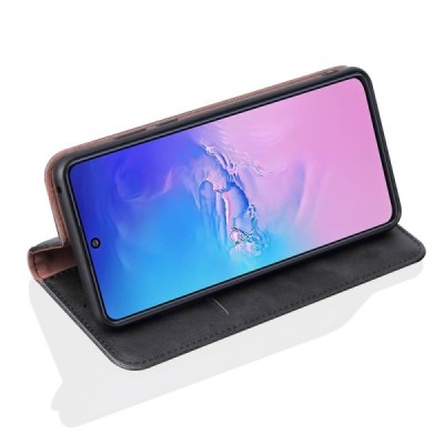 Deluxe atverčiamas juodas odinis Samsung Galaxy S10 Lite (G970) dėklas - knygutė | Priedai.lt
