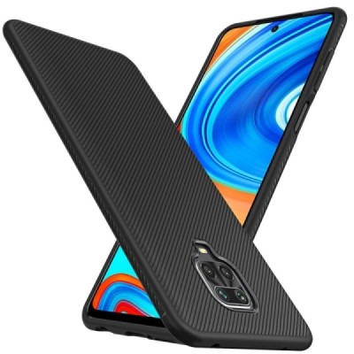 Xiaomi Redmi Note 9 Pro kieto silikono Lenuo TPU juodas dėklas - nugarėlė | Priedai.lt