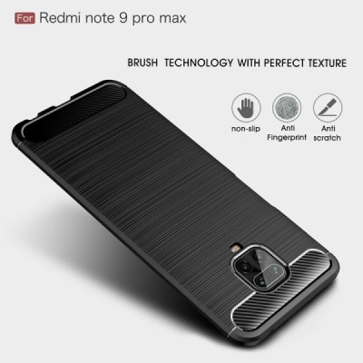 Xiaomi Redmi Note 9 Pro kieto silikono TPU juodas dėklas - nugarėlė | Priedai.lt