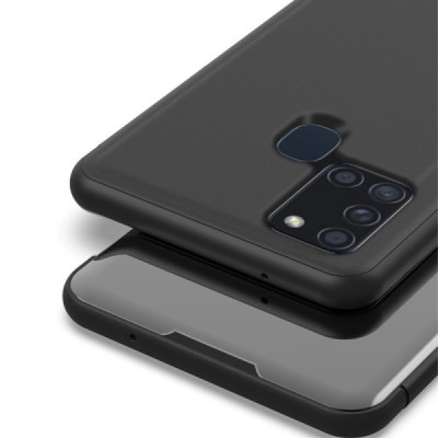 Samsung Galaxy A21s (A217) plastikinis atverčiamas juodas dėklas | Priedai.lt