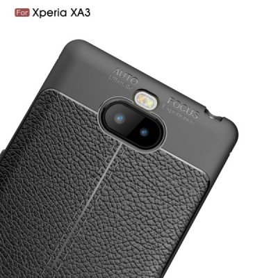 Sony Xperia 10 (XA3) FOCUS kieto silikono TPU juodas dėklas - nugarėlė | Priedai.lt