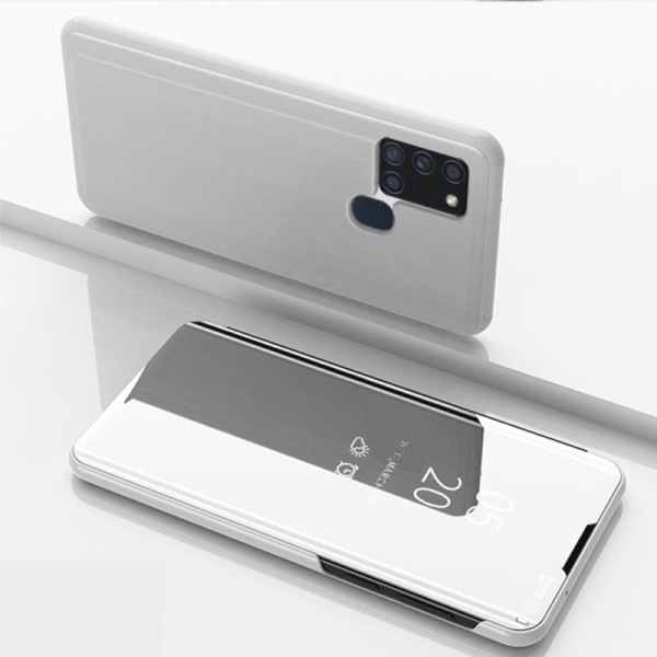 Plastikinis atverčiamas dėklas - sidabrinis (Galaxy A21s)