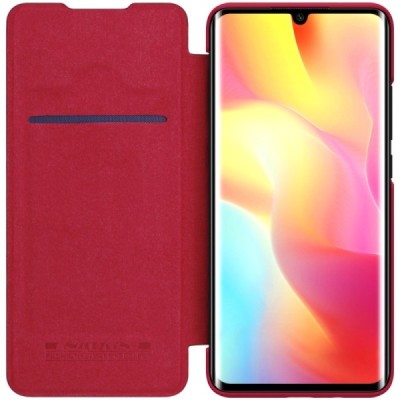 Xiaomi Mi Note 10 Lite prabangus „Nillkin“ Qin serijos raudonas odinis atverčiamas dėklas - knygutė | Priedai.lt