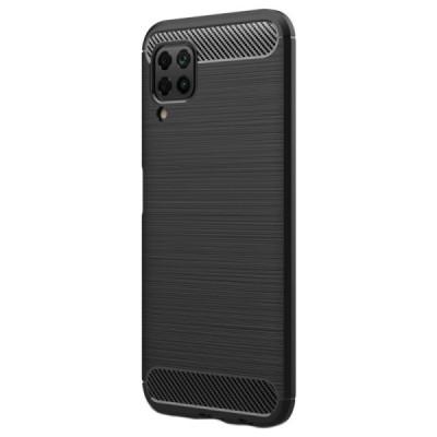 Huawei P40 Lite „Carbon“ kieto silikono TPU juodas dėklas - nugarėlė | Priedai.lt