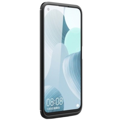 Huawei P40 Lite „Carbon“ kieto silikono TPU juodas dėklas - nugarėlė | Priedai.lt