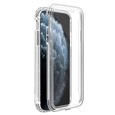 Apple iPhone 11 Pro skaidrus (permatomas) dvigubas kieto silikono TPU ploniausias pasaulyje dėklas | Priedai.lt