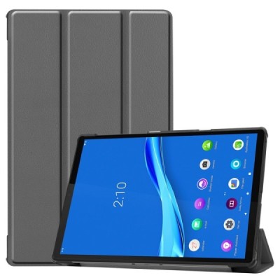Lenovo Tab M10 Plus 10.3" (X606F) atverčiamas pilkas odinis dėklas (sulankstomas) | Priedai.lt