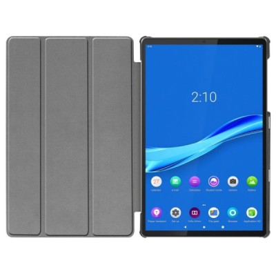 Lenovo Tab M10 Plus 10.3" (X606F) atverčiamas pilkas odinis dėklas (sulankstomas) | Priedai.lt
