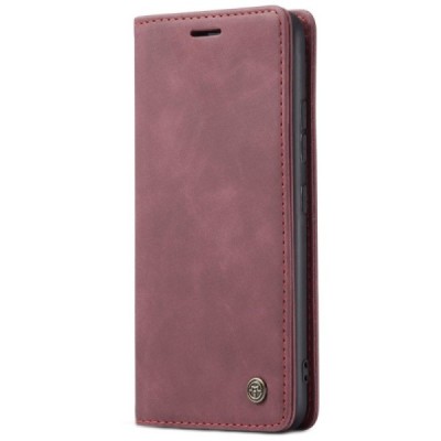 Samsung Galaxy S10 Lite (G970) CaseMe Retro solidus atverčiamas bordo odinis dėklas - knygutė | Priedai.lt