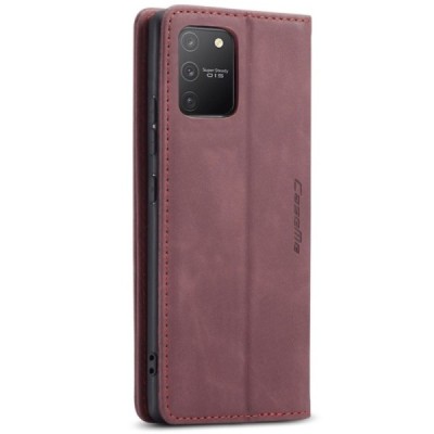 Samsung Galaxy S10 Lite (G970) CaseMe Retro solidus atverčiamas bordo odinis dėklas - knygutė | Priedai.lt
