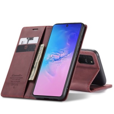 Samsung Galaxy S10 Lite (G970) CaseMe Retro solidus atverčiamas bordo odinis dėklas - knygutė | Priedai.lt