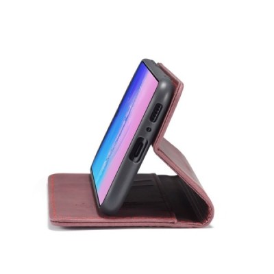 Samsung Galaxy S10 Lite (G970) CaseMe Retro solidus atverčiamas bordo odinis dėklas - knygutė | Priedai.lt