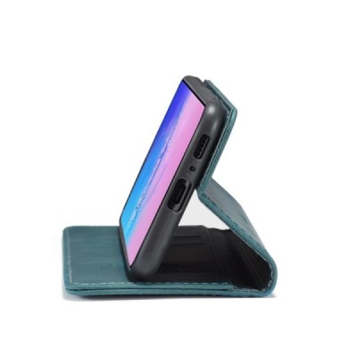 Samsung Galaxy S10 Lite (G970) CaseMe Retro solidus atverčiamas žalias odinis dėklas - knygutė | Priedai.lt