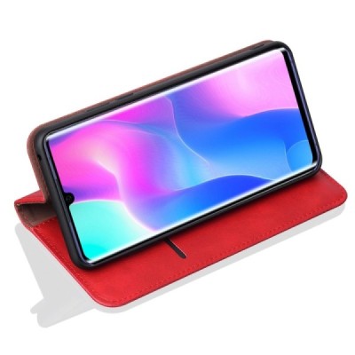 Deluxe atverčiamas raudonas odinis Xiaomi Mi Note 10 Lite dėklas - knygutė | Priedai.lt