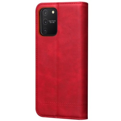 Deluxe atverčiamas raudonas odinis Samsung Galaxy S10 Lite (G970) dėklas - knygutė | Priedai.lt