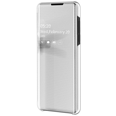 Huawei P30 Lite plastikinis atverčiamas sidabrinis dėklas | Priedai.lt