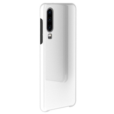 Huawei P30 plastikinis atverčiamas sidabrinis dėklas | Priedai.lt