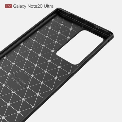 Samsung Galaxy Note 20 Ultra (N986F) „Carbon“ kieto silikono TPU juodas dėklas - nugarėlė | Priedai.lt