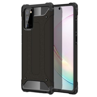 Sustiprintos apsaugos Samsung Galaxy Note 20 (N980F) juodas kieto silikono (TPU) ir plastiko dėklas | Priedai.lt