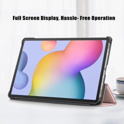 Samsung Galaxy Tab S7 11 (T875, T870) atverčiamas auksinis odinis dėklas - knygutė (sulankstomas) | Priedai.lt