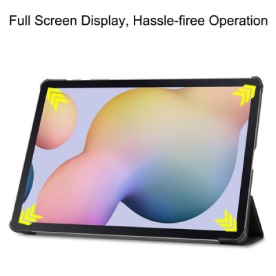 Samsung Galaxy Tab S7+ 12.4" (T976) atverčiamas juodas odinis dėklas - knygutė (sulankstomas) | Priedai.lt