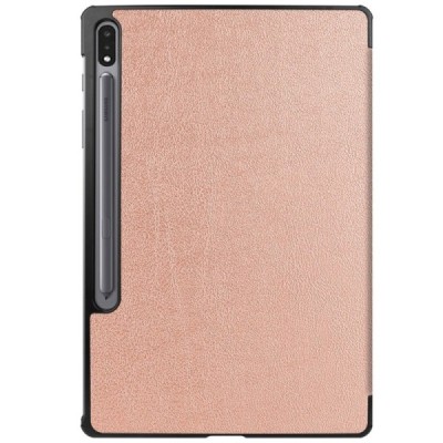 Samsung Galaxy Tab S7+ 12.4" (T976) atverčiamas auksinis odinis dėklas - knygutė (sulankstomas) | Priedai.lt