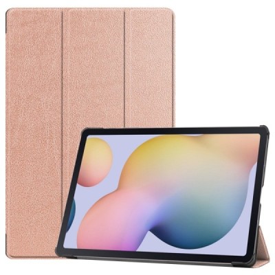 Samsung Galaxy Tab S7+ 12.4" (T976) atverčiamas auksinis odinis dėklas - knygutė (sulankstomas) | Priedai.lt
