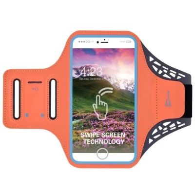 Dėklas sportui (raištis ant rankos) - oranžinis, universalus (XL+ dydis) | Priedai.lt