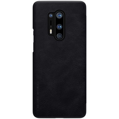 Prabangus „Nillkin“ Qin serijos juodas odinis atverčiamas OnePlus 8 Pro dėklas - knygutė | Priedai.lt