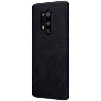 Prabangus „Nillkin“ Qin serijos juodas odinis atverčiamas OnePlus 8 Pro dėklas - knygutė | Priedai.lt