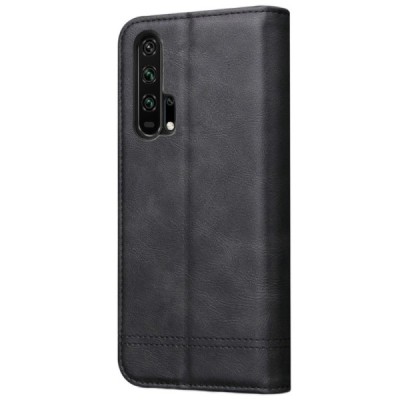 Deluxe atverčiamas juodas odinis Huawei Honor 20 Pro dėklas - knygutė | Priedai.lt