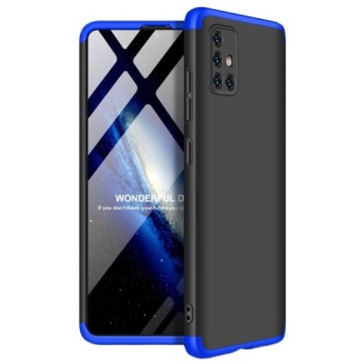 „Thin Fit 360“ plastikinis Samsung Galaxy A51 (A515) juodas dėklas - nugarėlė mėlynos spalvos apvadais | Priedai.lt