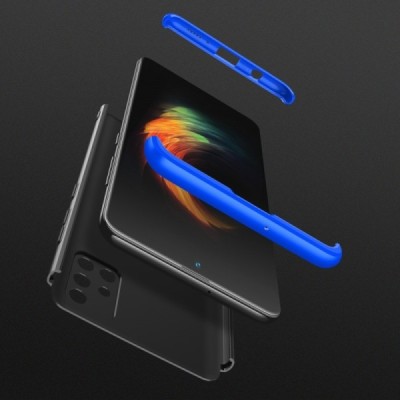 „Thin Fit 360“ plastikinis Samsung Galaxy A51 (A515) juodas dėklas - nugarėlė mėlynos spalvos apvadais | Priedai.lt