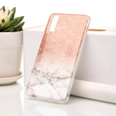 Huawei P20 „Marble“ kieto silikono TPU rudas dėklas - nugarėlė | Priedai.lt