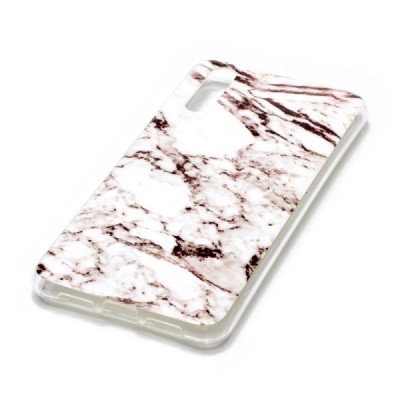 Huawei P20 „Marble“ kieto silikono TPU baltas dėklas - nugarėlė | Priedai.lt