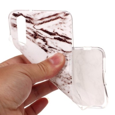 Huawei P20 „Marble“ kieto silikono TPU baltas dėklas - nugarėlė | Priedai.lt