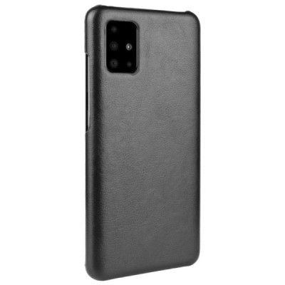 Slim Leather Samsung Galaxy A71 (A715F) juodas odinis dėklas - nugarėlė | Priedai.lt