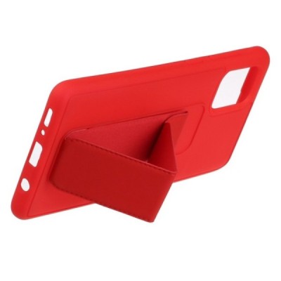 Samsung Galaxy A71 (A715F) „Finger Grip“ Kickstand kieto silikono TPU raudonas dėklas - nugarėlė | Priedai.lt