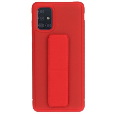 Samsung Galaxy A51 (A515F) „Finger Grip“ Kickstand kieto silikono TPU raudonas dėklas - nugarėlė | Priedai.lt