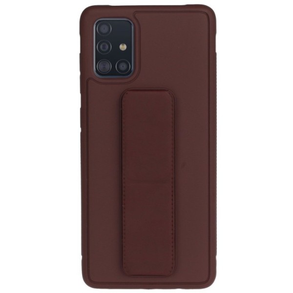 „Finger Grip“ Kickstand kieto silikono (TPU) dėklas - rudas (Galaxy A51)
