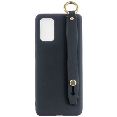 Samsung Galaxy A41 (A415F) „Strap“ Kickstand kieto silikono TPU juodas dėklas - nugarėlė | Priedai.lt